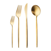 Karaca Bella Matte Gold Besteck Set für 6 Personen 24 Teilig