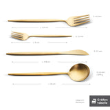 Karaca Bella Matte Gold Besteck Set für 6 Personen 24 Teilig