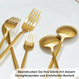 Karaca Bella Matte Gold Besteck Set für 6 Personen 24 Teilig
