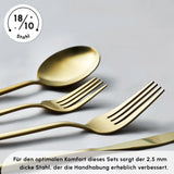 Karaca Bella Matte Gold Besteck Set für 6 Personen 24 Teilig