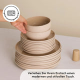 Karaca Terra 36-Teiliges 8-Personen Geschirrset Creme