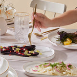 Karaca Stream Bone China Favaro 53-teiliges Tafelservice für 12 Personen Gold