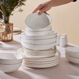 Karaca Stream Bone China Favaro 53-teiliges Tafelservice für 12 Personen Gold