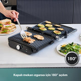 Homend Grilliant 1366H Toaster und Grill mit herausnehmbarer Gusseisenplatte und Edelstahlgehäuse