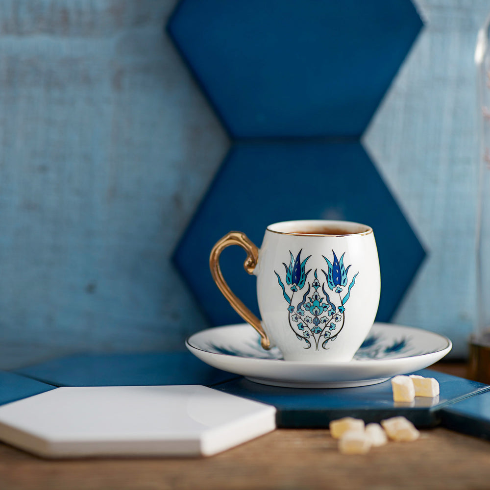 " Karaca Iznik 4 teiliges Mochatassen Espressotassen Set für 2 Personen "