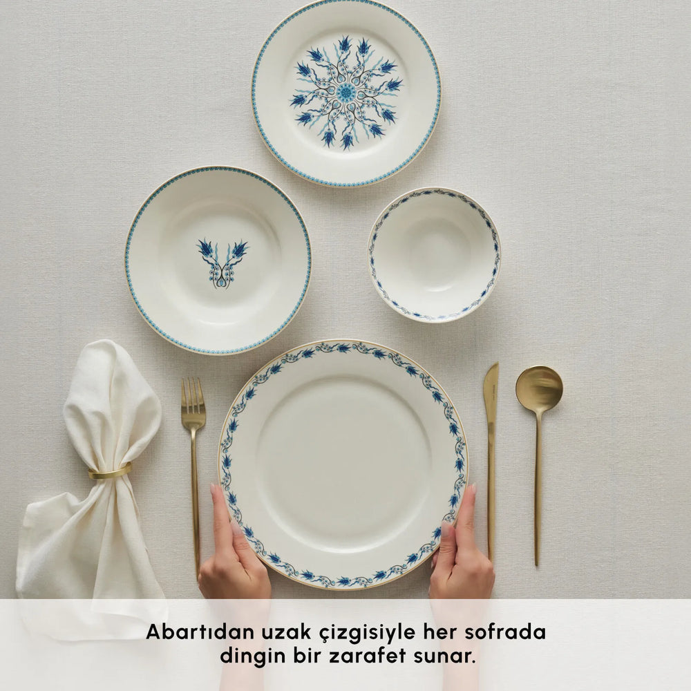" Karaca Forever Bone China Iznik 24-teiliges Tafelservice für 6 Personen, Mehrfarbig "