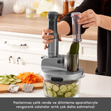 " Karaca Mastermaid Küchenroboter aus Stahlglas, Langer Mixer 8 ın 1, 2500 W, Galaxy Grey "
