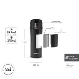 " Karaca Pluton, Thermosflasche, 350ML, Schwarz "