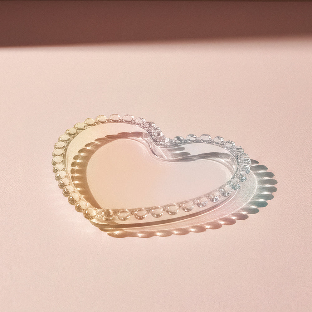 " Karaca Rory Herz Kuchenteller, Glas, 18 cm "