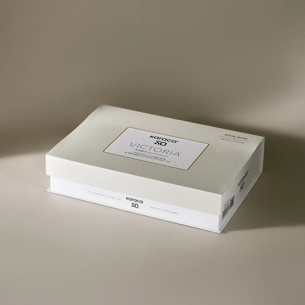 " Karaca Royal Bone Victoria Kaffeetassenset für 6 Personen, 90 ml "