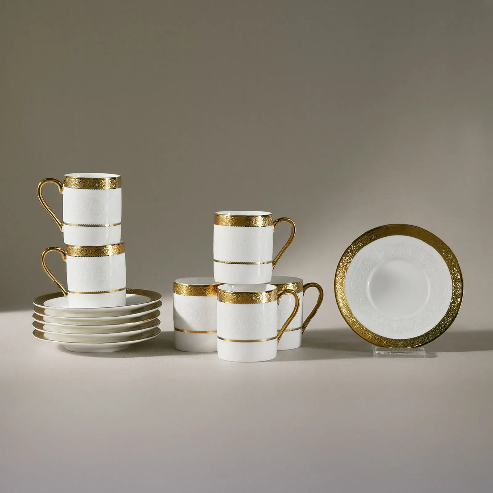 " Karaca Royal Bone Victoria Kaffeetassenset für 6 Personen, 90 ml "