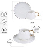 " Karaca Streamline Saturn Kaffeetassen-Set für 6 Personen Gold "