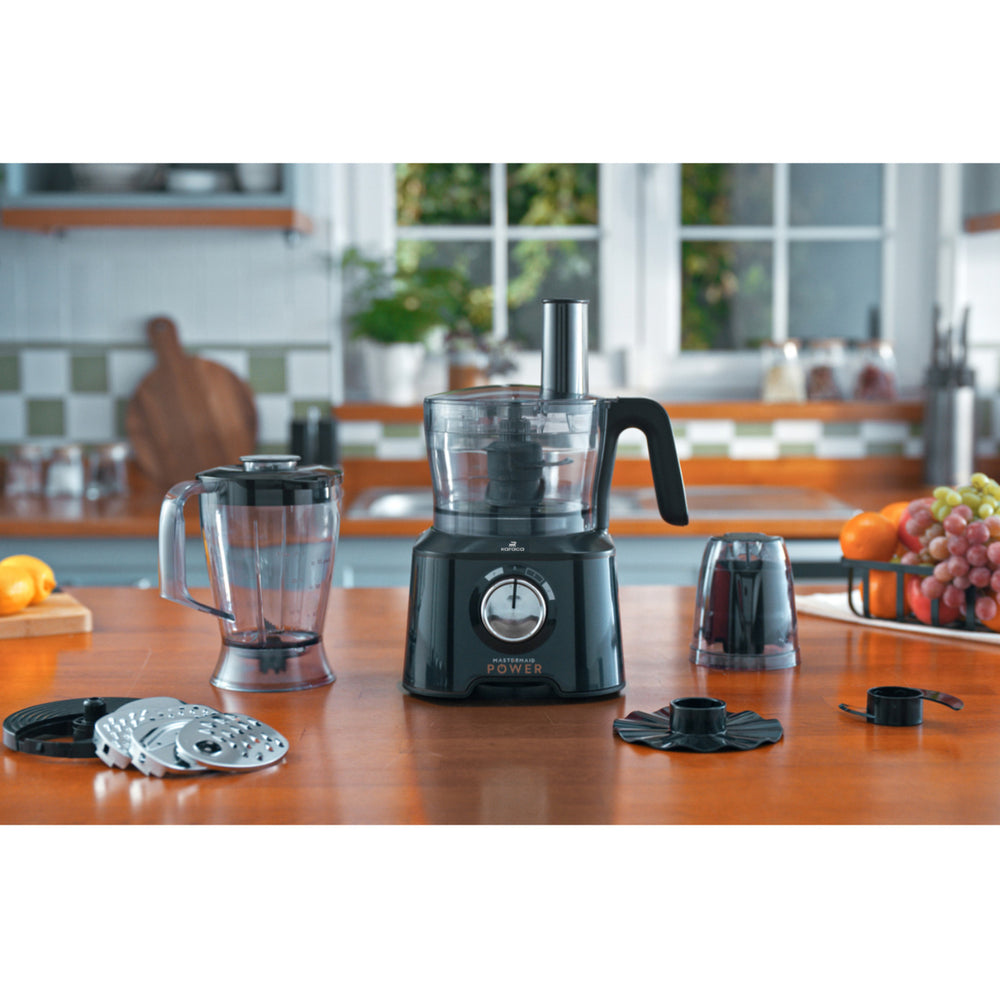 " Karaca Mastermaid Power Max 11 in 1 Küchenroboter Glänzend Schwarz, 2500W "