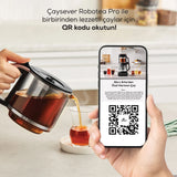 " Karaca Caysever Robotea Pro 4 in 1 sprechender automatischer Teekocher Wasserkocher und Filterkaffeemaschine 2500W Chrome "