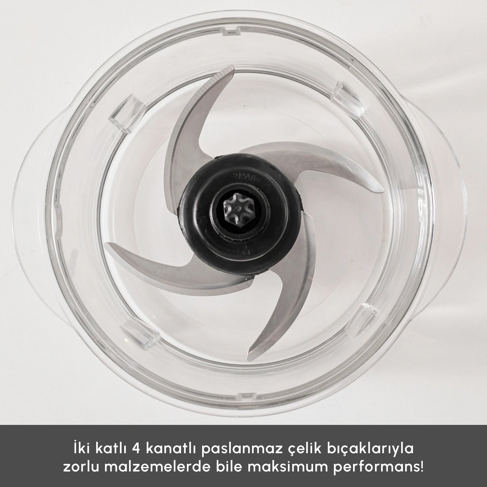 " Karaca Mastermaid Küchenroboter aus Stahlglas, Langer Mixer 8 ın 1, 2500 W, Galaxy Grey "
