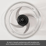 " Karaca Mastermaid Küchenroboter aus Stahlglas, Langer Mixer 8 ın 1, 2500 W, Galaxy Grey "