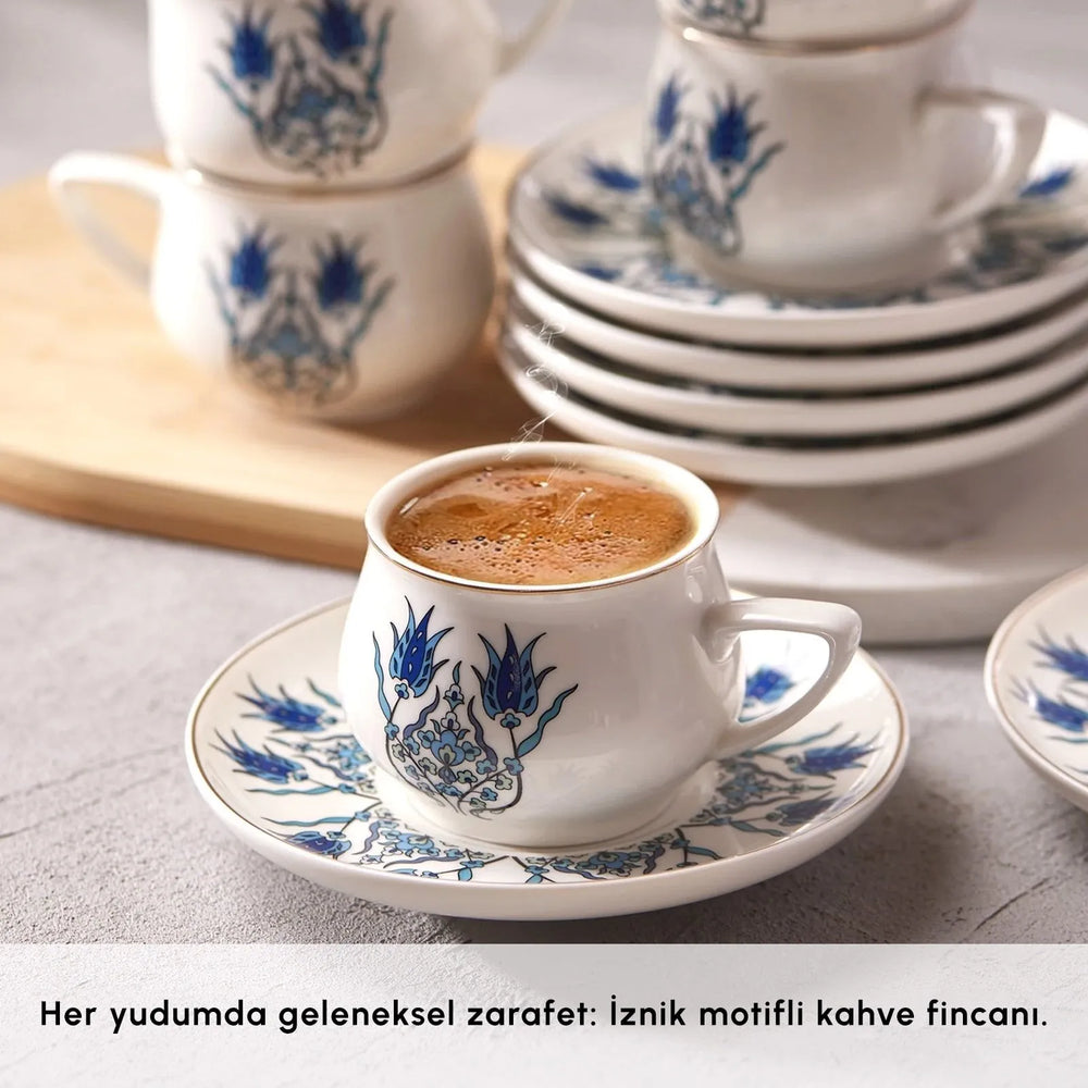 " Karaca İznik Neues Formular Kaffeetasse Set für 6 Personen 100 ml "