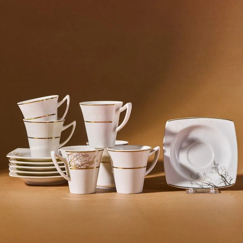 " Karaca Autumn 12 Teilige Für 6 Personen Mochatassen-Espressotassen Porzellan "