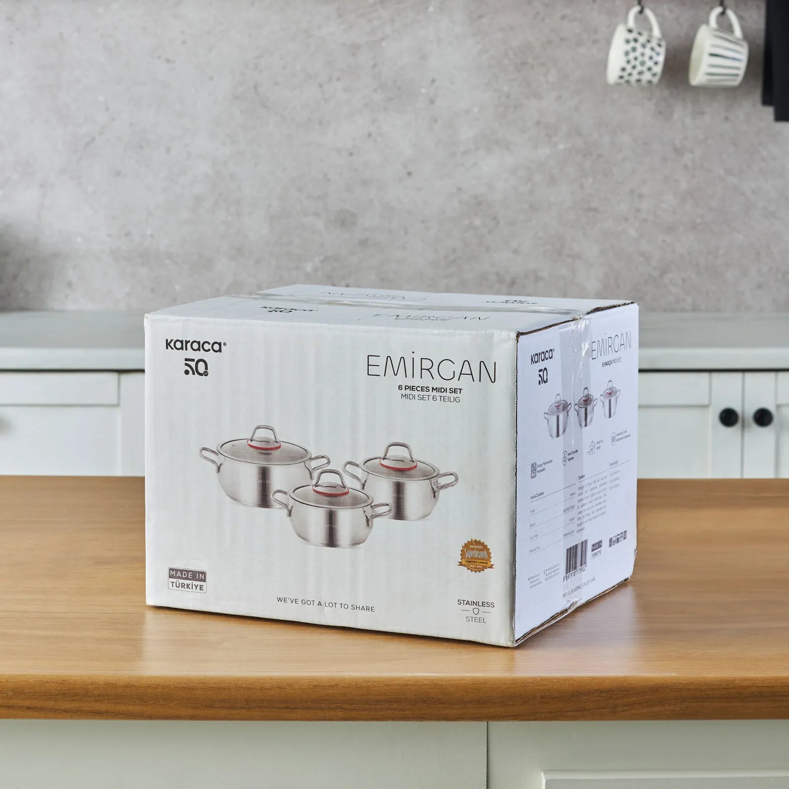 " Karaca Emirgan Kochtopf- Set Edelstahl, 6- teilig, Midi Set "