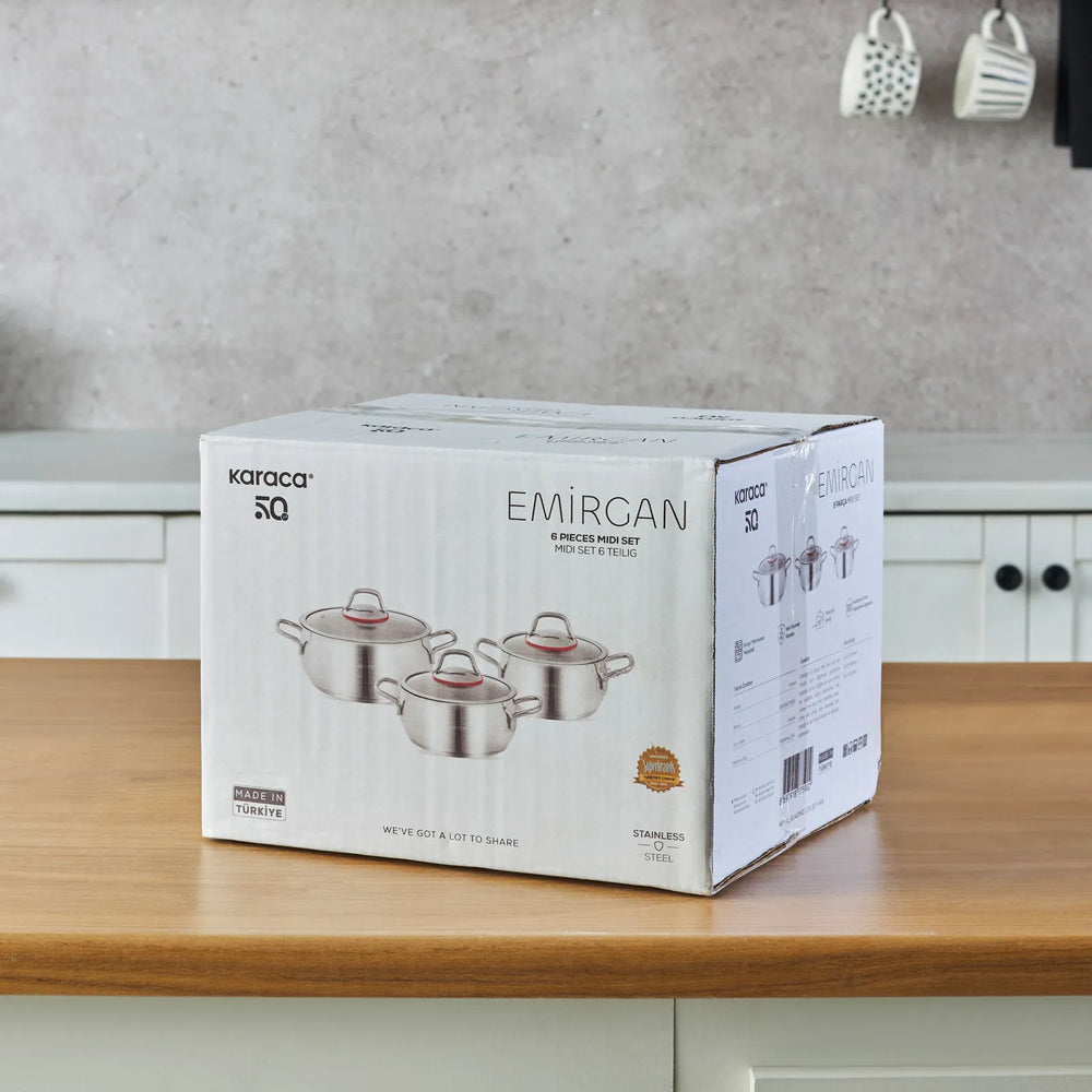 " Karaca Emirgan Kochtopf- Set Edelstahl, 6- teilig, Midi Set "