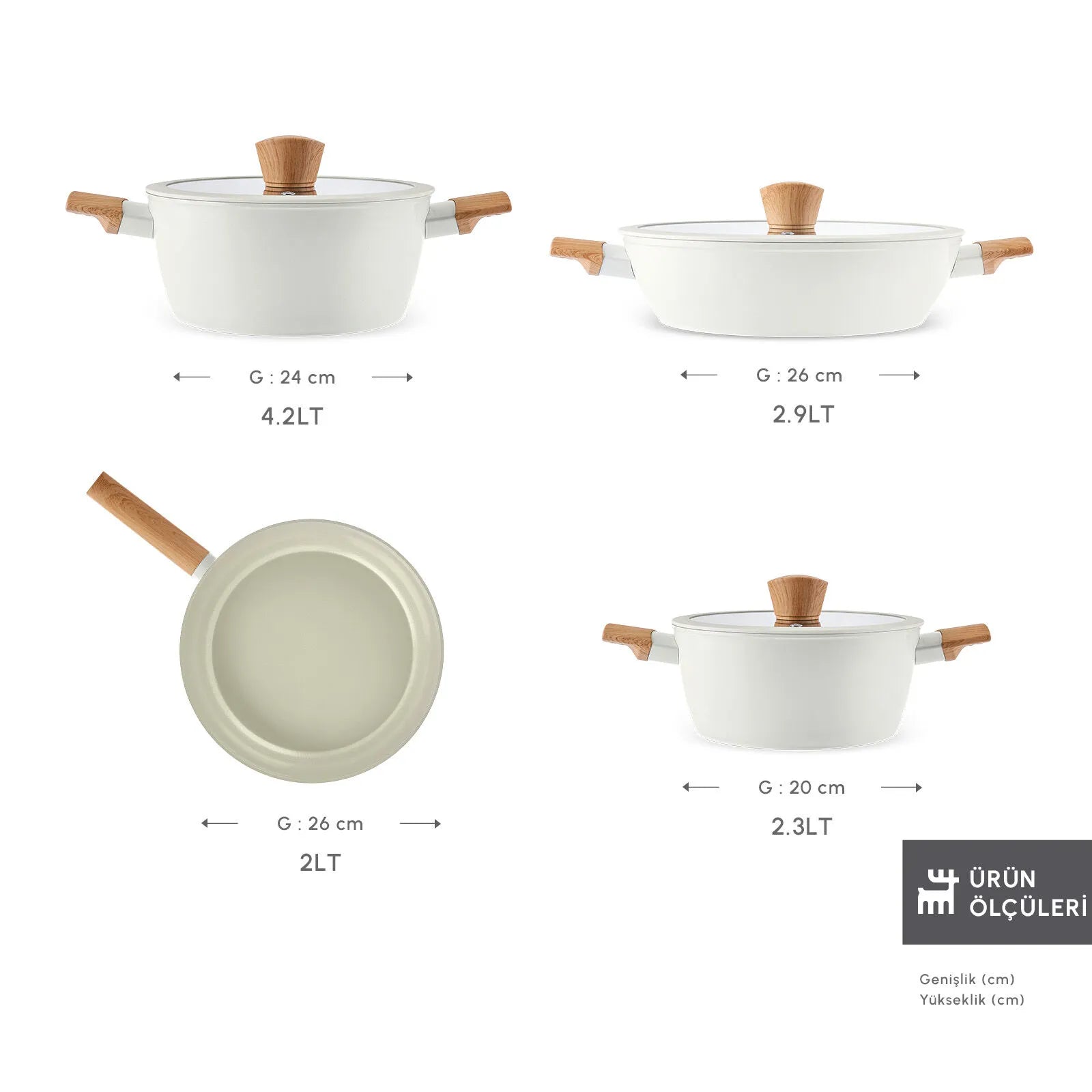 " Karaca Swiss Crystal Almond Cream Induktionsfähiges 7-teiliges Töpfe-Set "