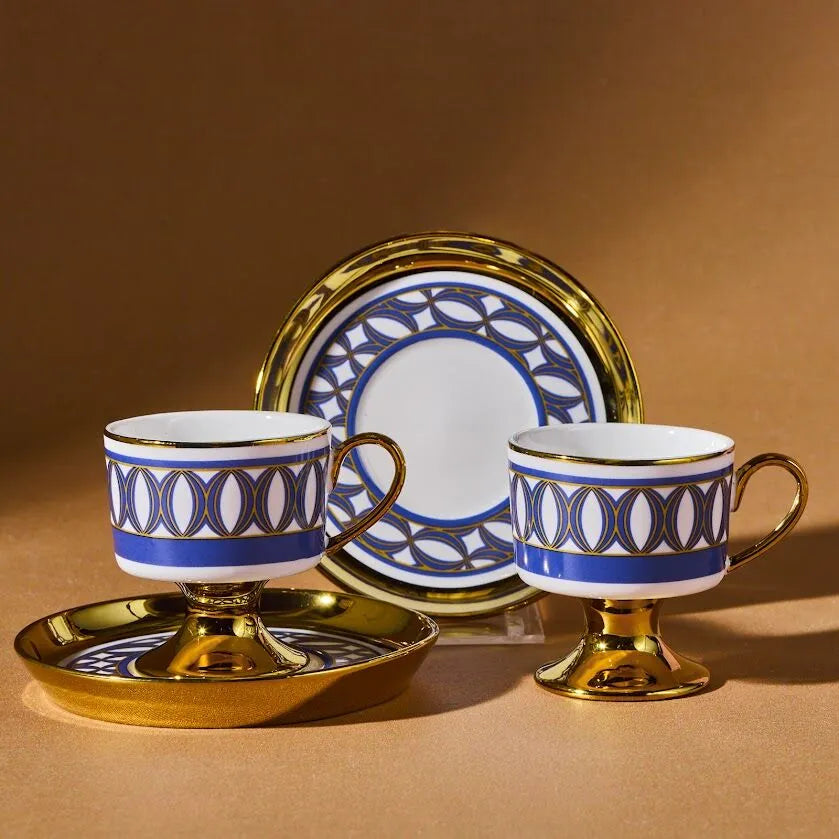 " Karaca Hilal 4-teiliges Porzellan Türkisch-Kaffeetassen-Set, 85 ml, Mehrfarbig "