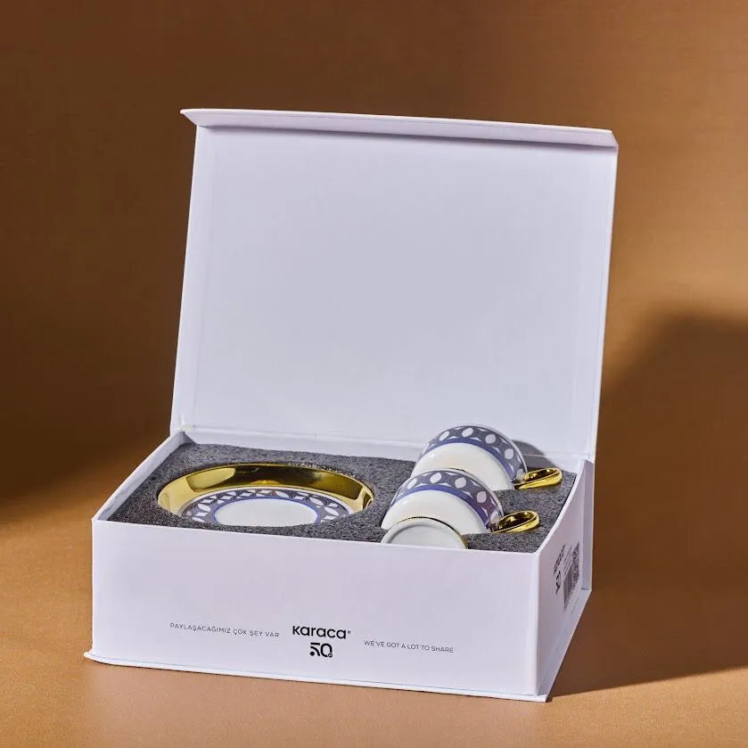 " Karaca Hilal 4-teiliges Porzellan Türkisch-Kaffeetassen-Set, 85 ml, Mehrfarbig "
