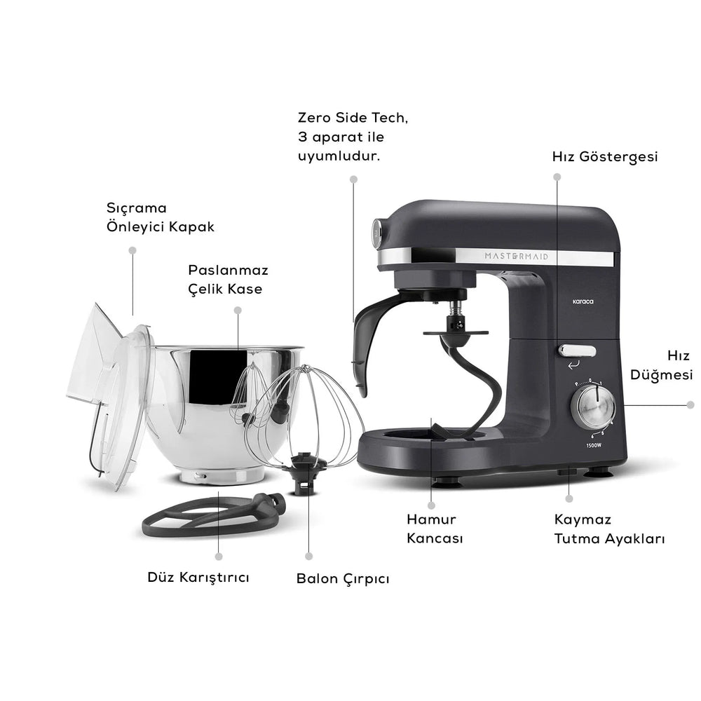 " Karaca Mastermaid Chef Pro Doppelgriff Standmixer Space Grau, 5L, 1500W "