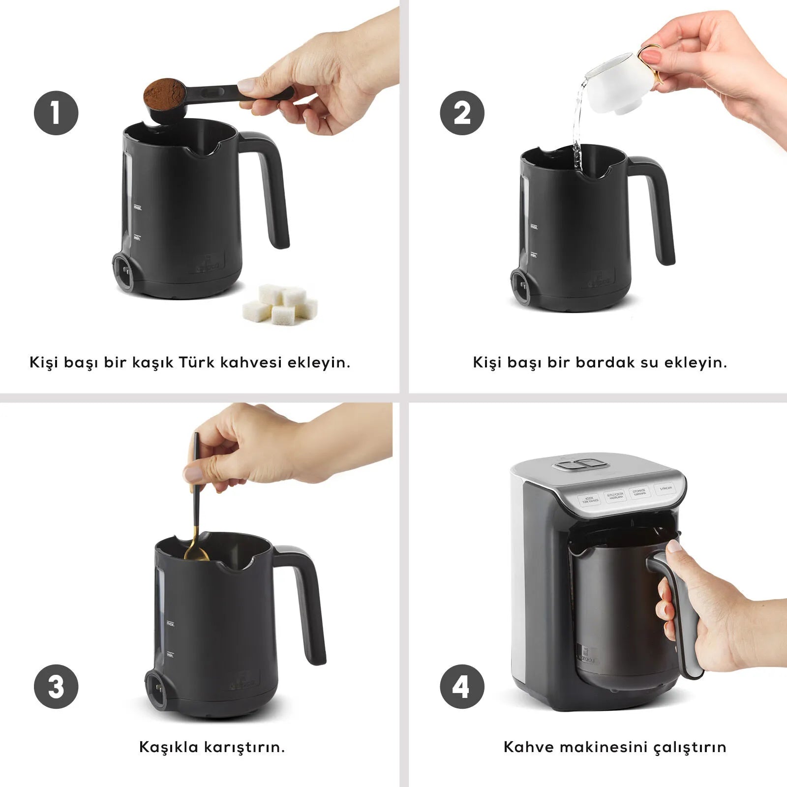 " Karaca Hatır Kaffeemaschine mit Röstfunktion Anthrazit, 535W "