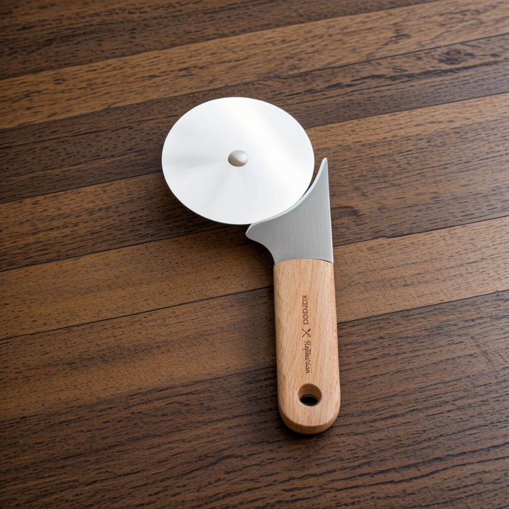 " Karaca x Refika Gadgets Pizzaschneider mit Holzgriff "
