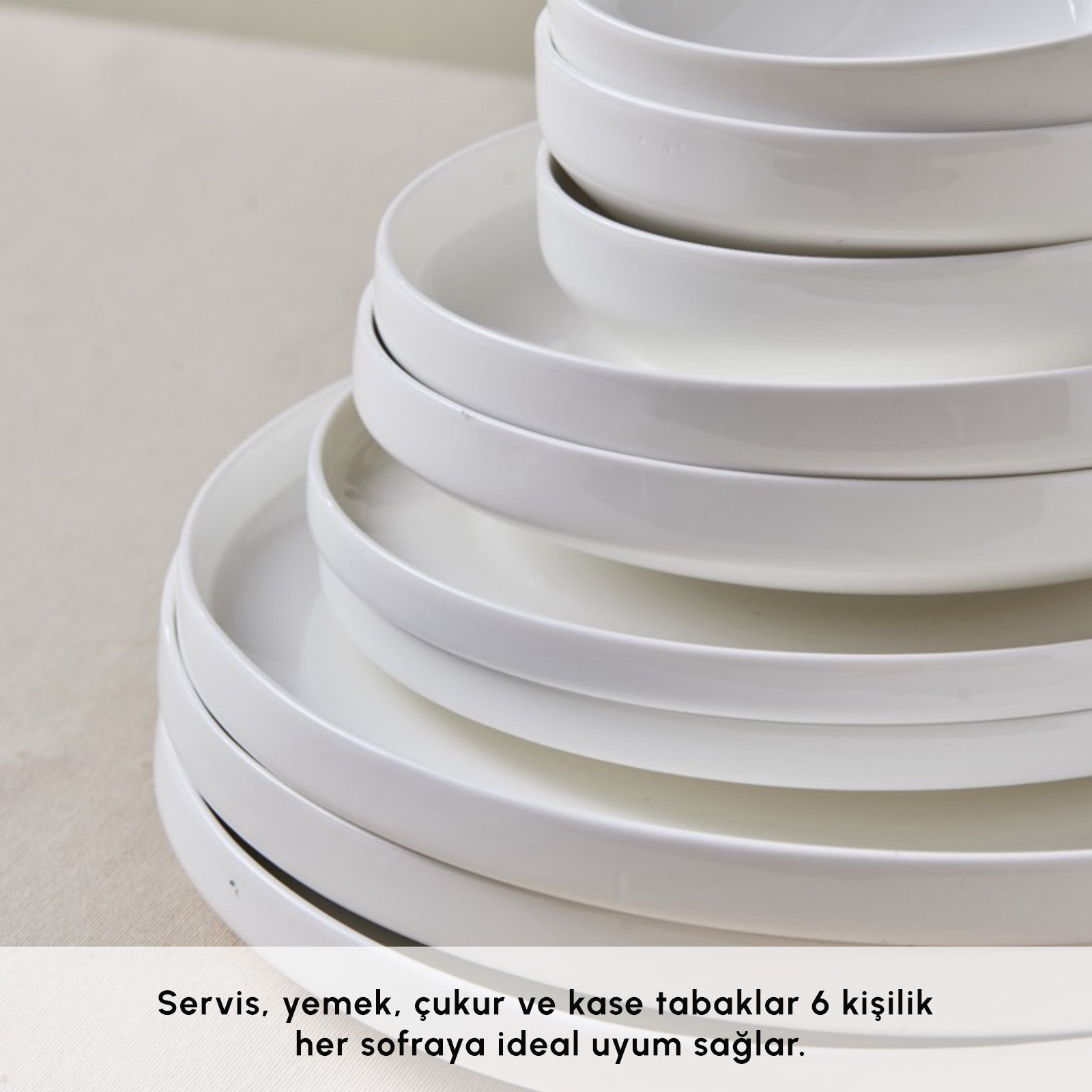 " Karaca Streamline New Saturn Weiß 24-teiliges Tafelservice, 6 Personen "