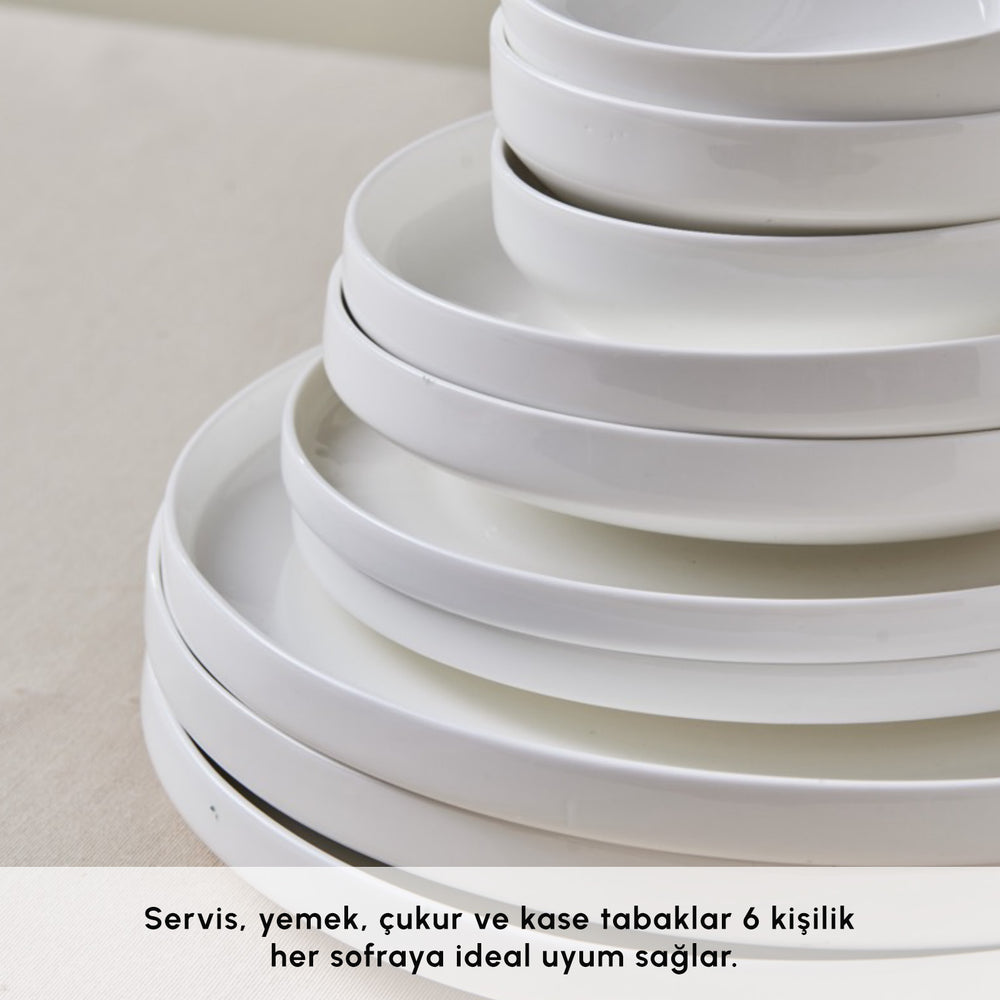 " Karaca Streamline New Saturn Weiß 24-teiliges Tafelservice, 6 Personen "