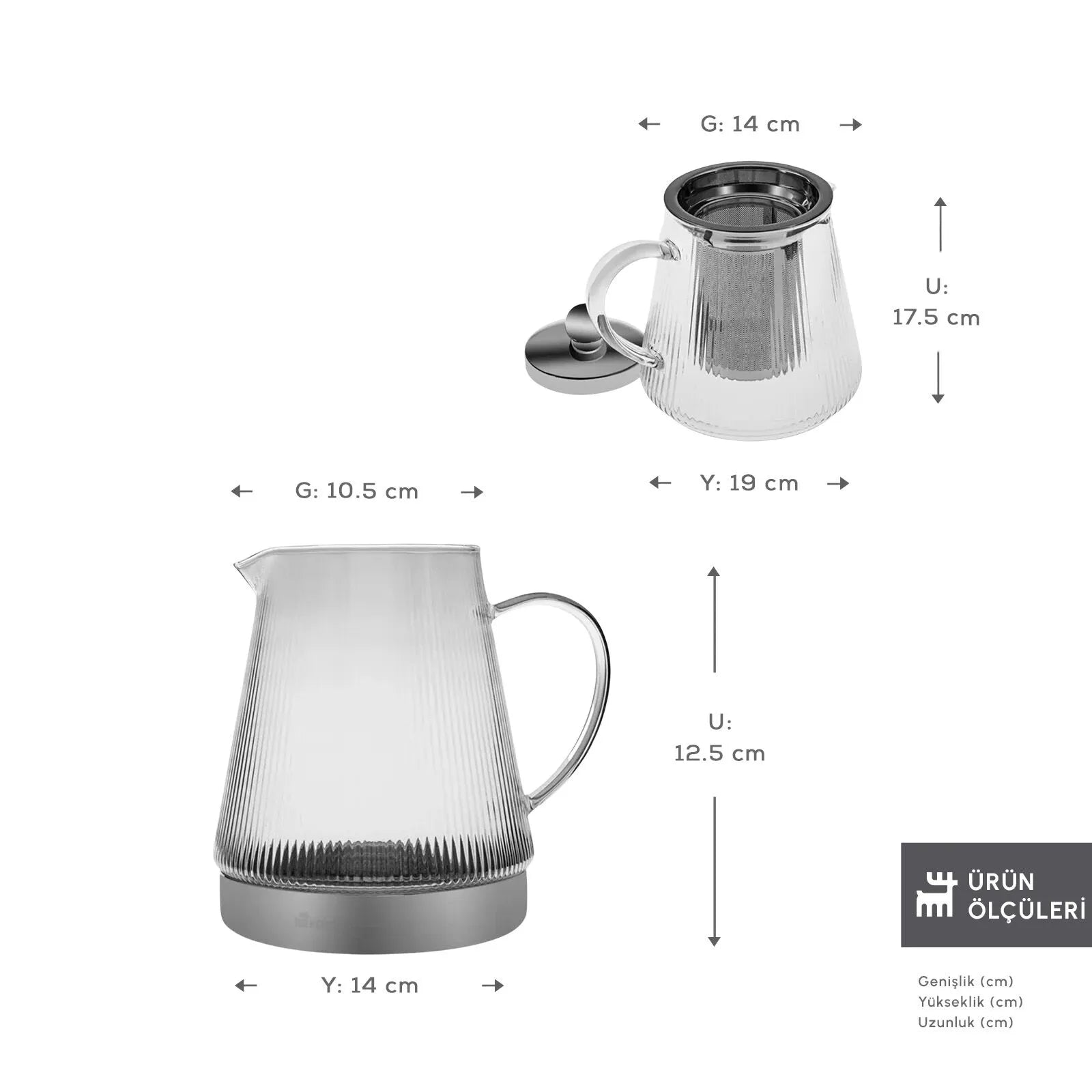 " Karaca Keops Glas-Teekanne "