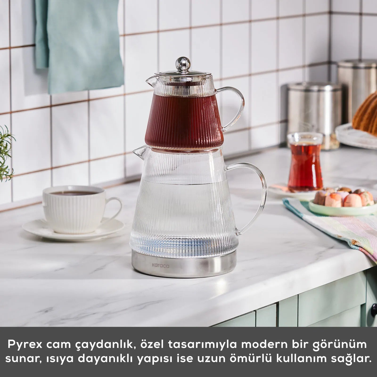 " Karaca Keops Glas-Teekanne "