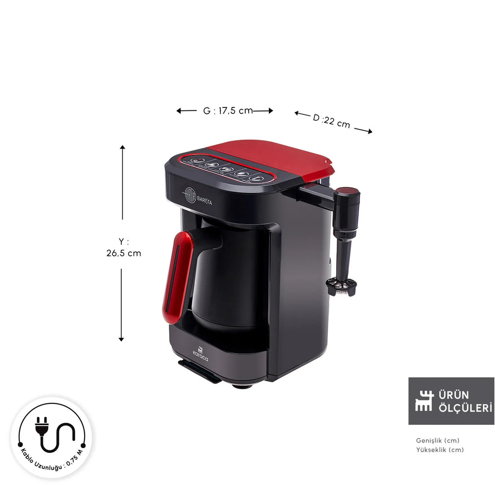 " Karaca Hatır Barista Latte und Türkische Kaffeemaschine Imperial Red "