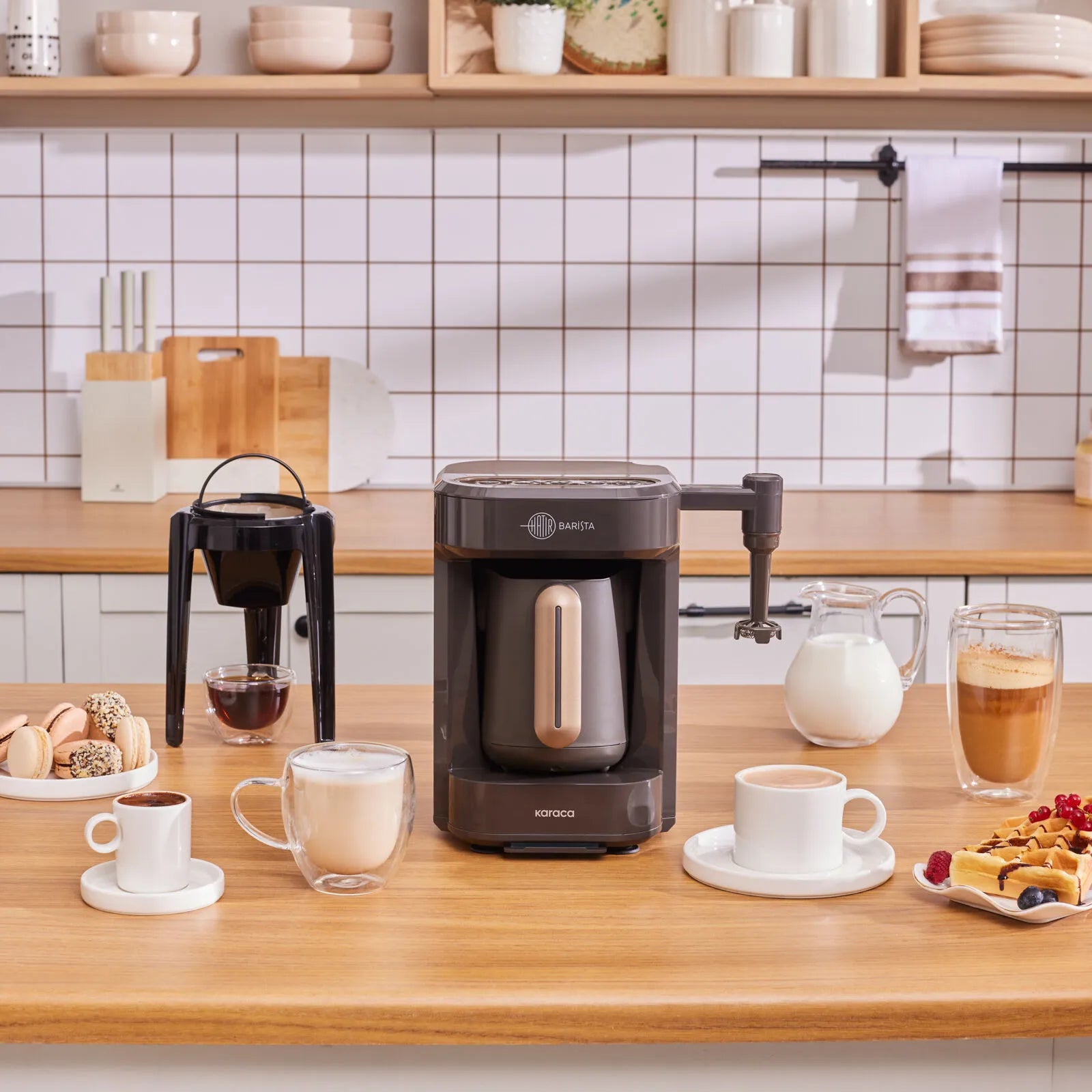 " Karaca Hatır Barista Latte- und Türkische Kaffeemaschine Walnut Brown "