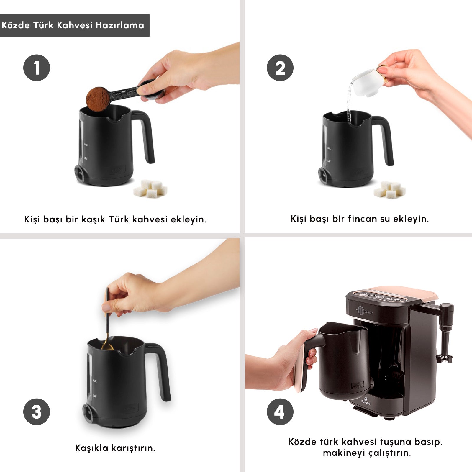 " Karaca Hatır Barista Latte- und Türkische Kaffeemaschine Walnut Brown "