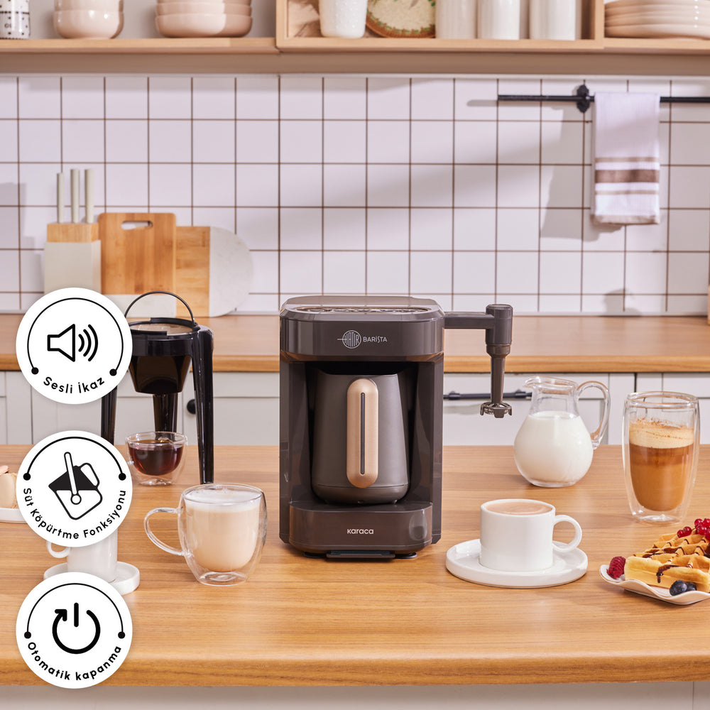 " Karaca Hatır Barista Latte- und Türkische Kaffeemaschine Walnut Brown "