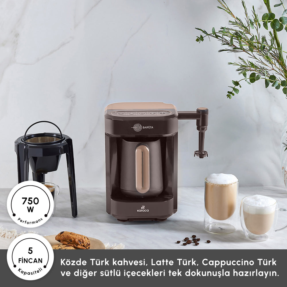" Karaca Hatır Barista Latte- und Türkische Kaffeemaschine Walnut Brown "
