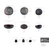 " Karaca Earth Collection Galactic 55-teiliges Tafelservice für 12 Personen – Schwarz "