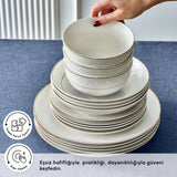 " Karaca Elegance Bone Mandarin 53-teiliges Tafelservice für 12 Personen Gold "