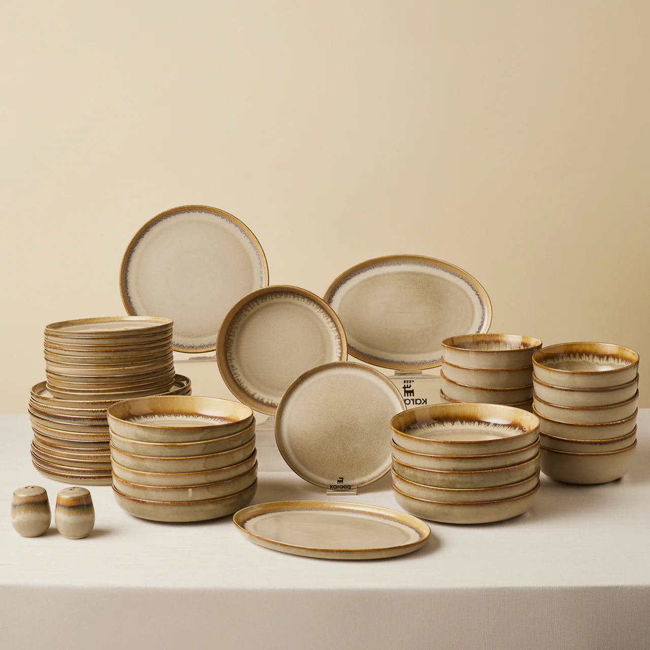 Karaca Earth Collection Earthy Light Reactive 52-Teiliges 12-Personen Geschirrset
