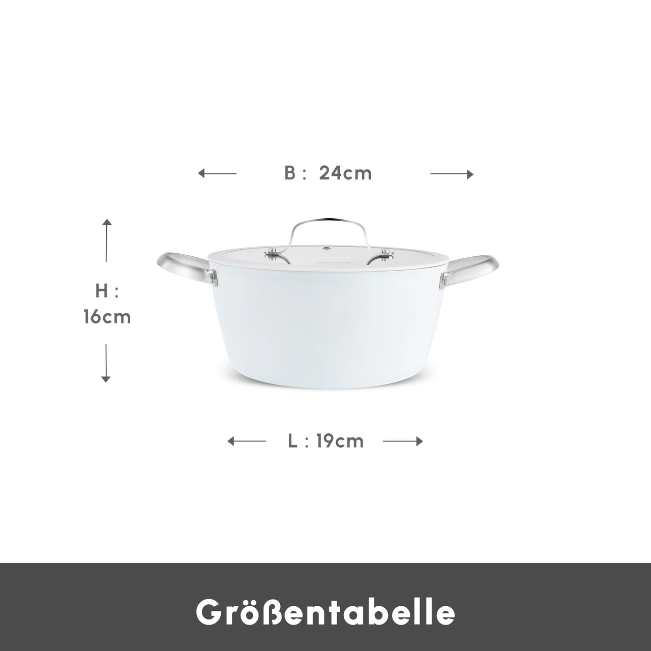 Karaca Swiss Crystal Almond Cream Kasserolle mit Edelstahlgriff 24 cm