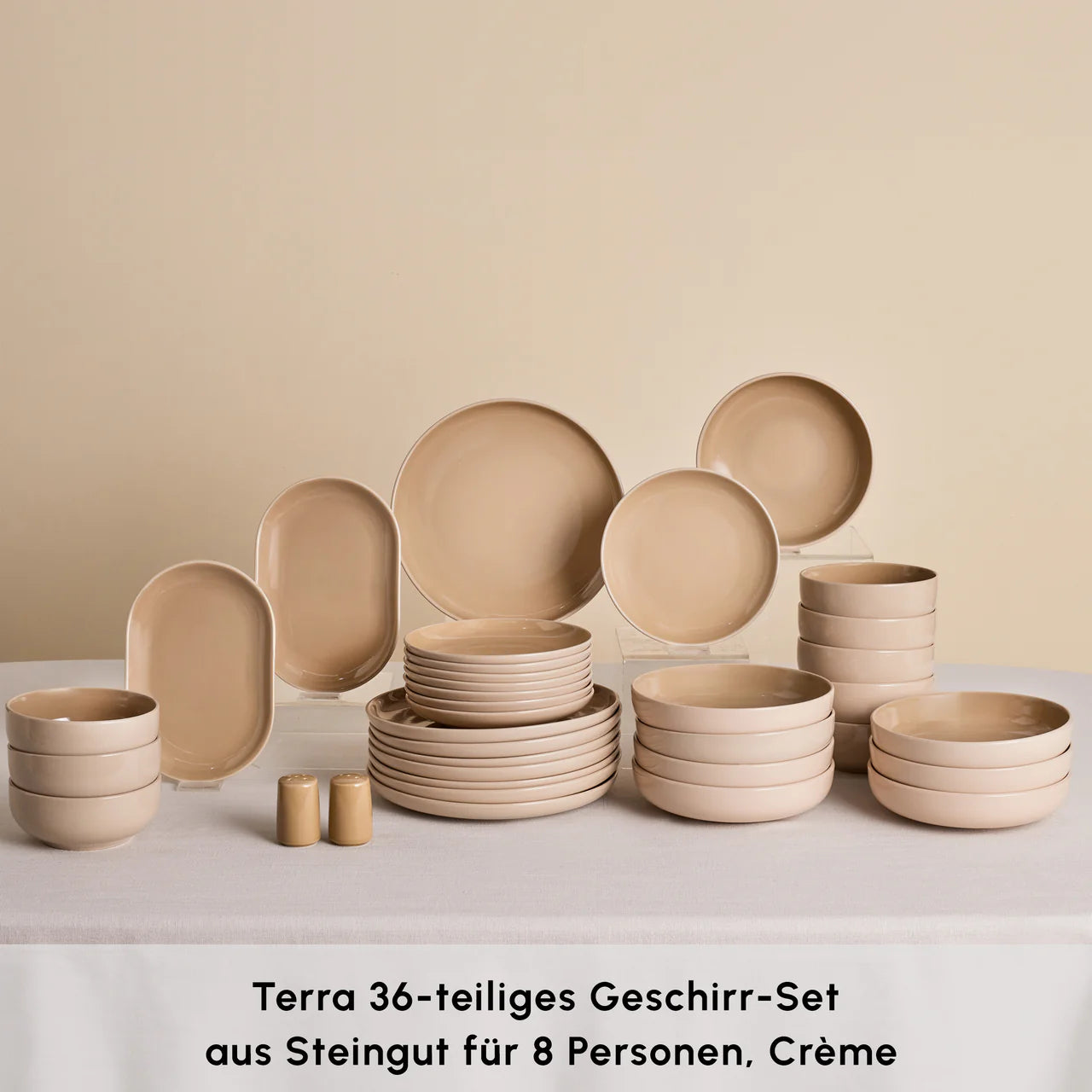 Karaca Terra 36-Teiliges 8-Personen Geschirrset Creme