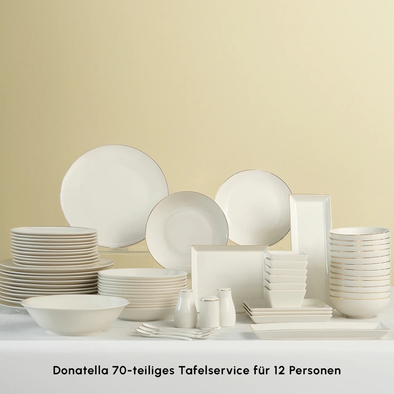 Karaca Donatella 70-Teiliges Tafelsservice Für 12 Personen – New Bone