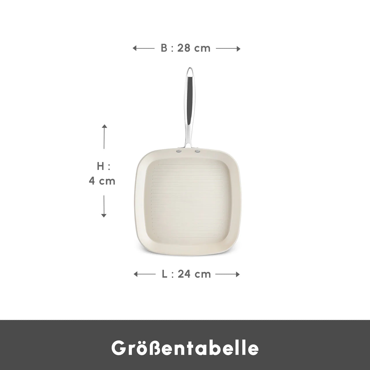 Karaca Swiss Crystal Almond Cream Stielgrill 28 cm