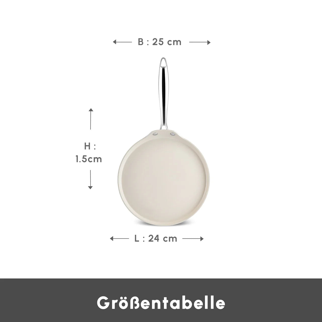 Karaca Swiss Crystal Almond Cream Pfannkuchen Pfanne 25 Cm