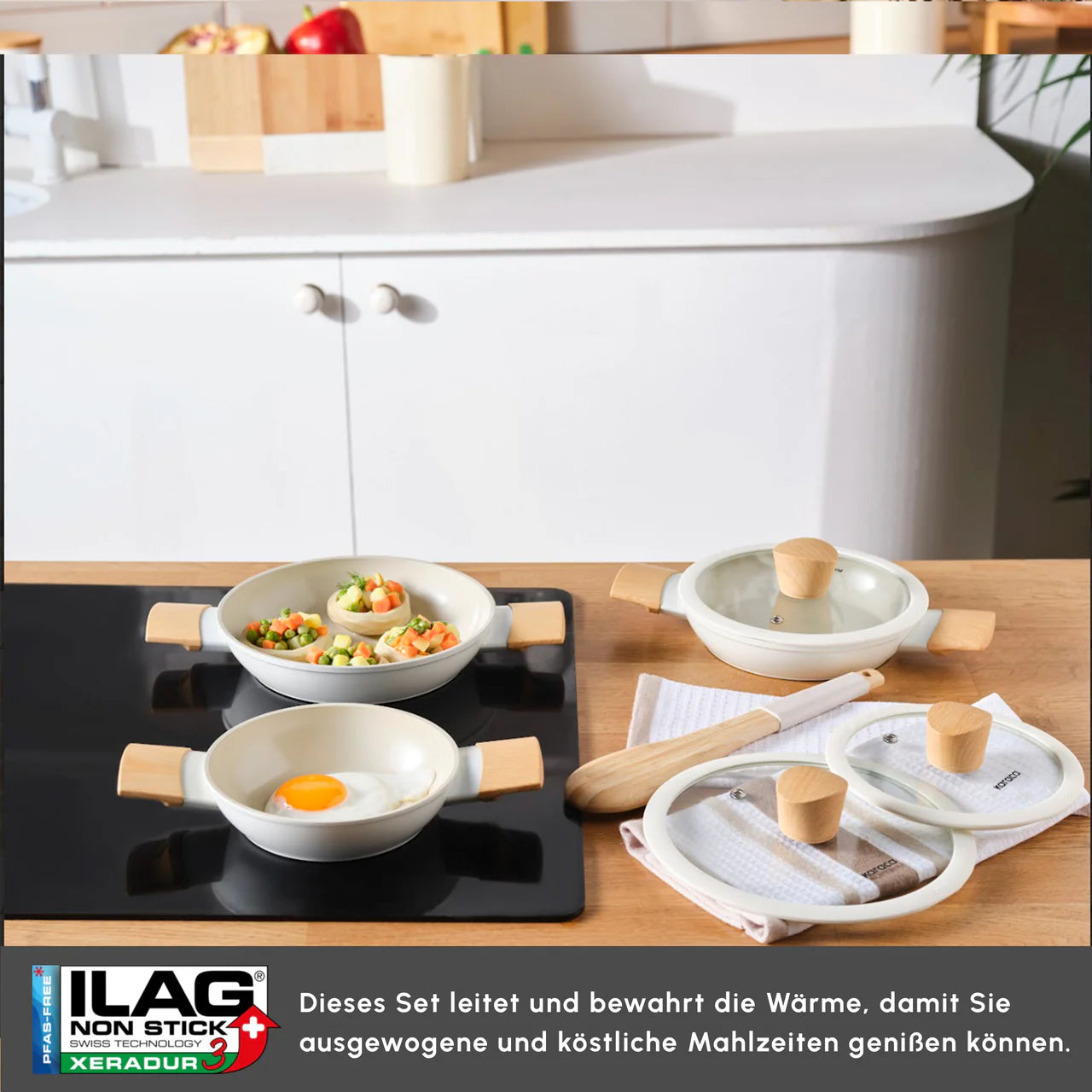 Karaca Swiss Crystal Almond 6 teiliges Schmortopf Set Induktion