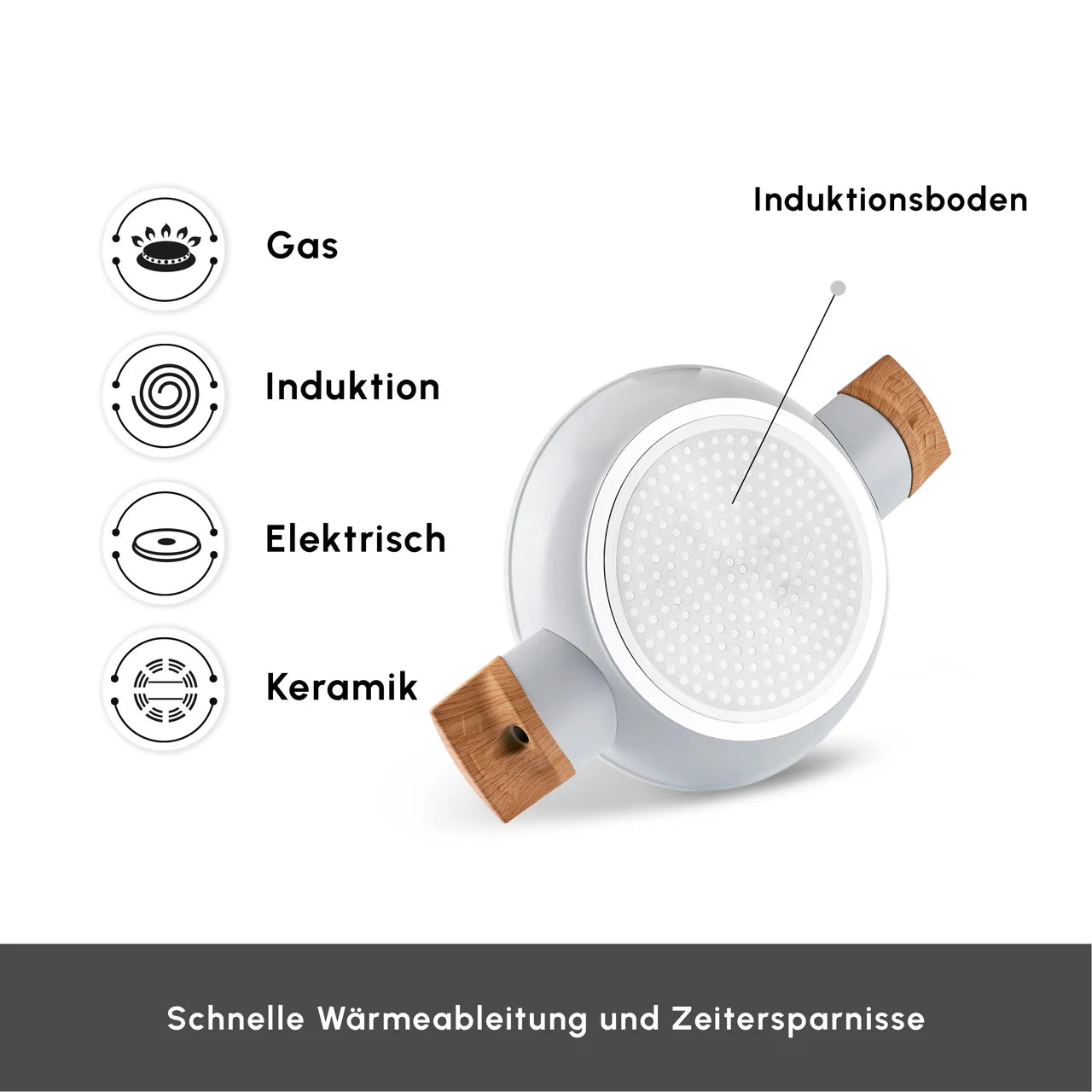 Karaca Swiss Crystal Almond 6 teiliges Schmortopf Set Induktion