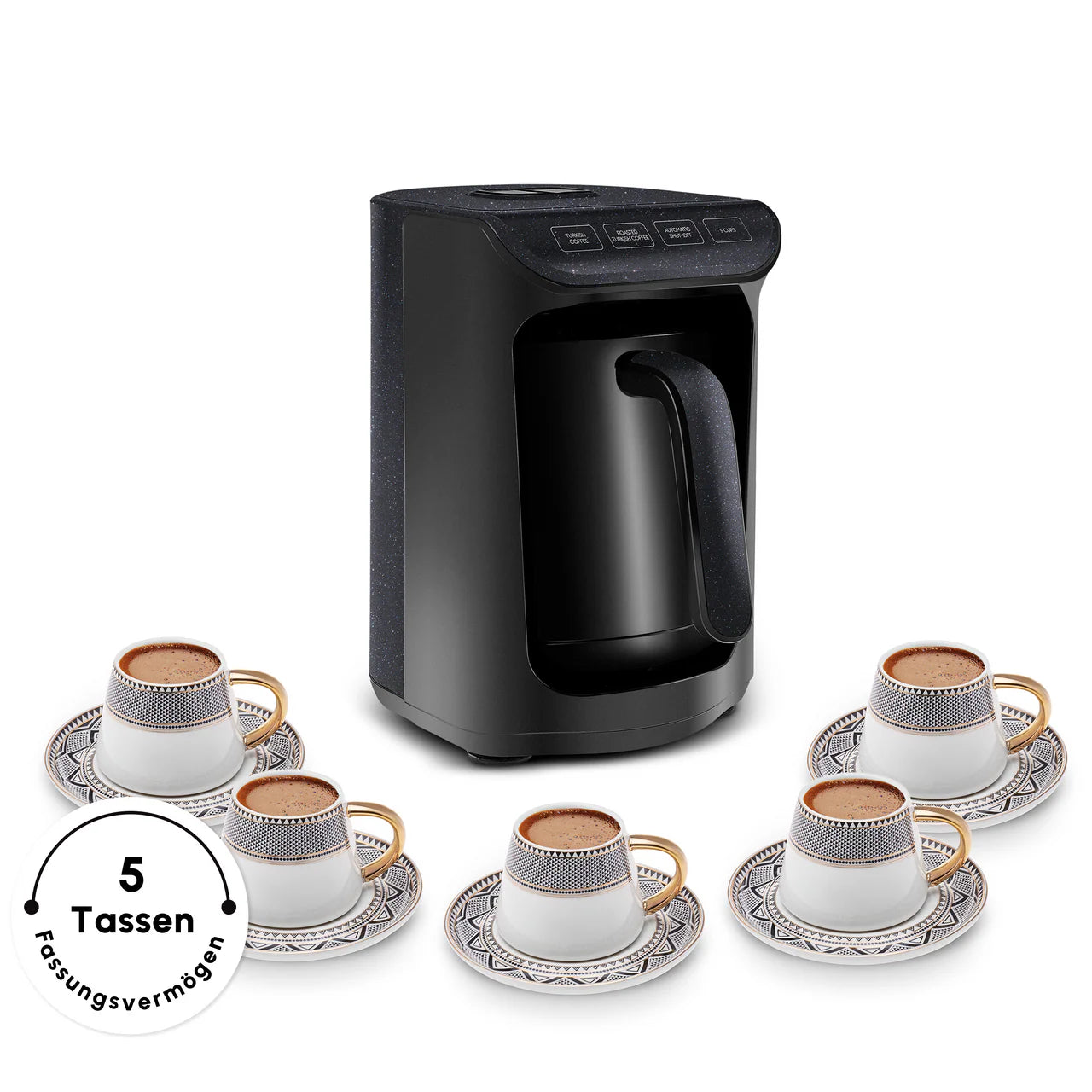 Karaca Hatır Köz Milky Türkische Kaffeemaschine Glänzend Schwarz